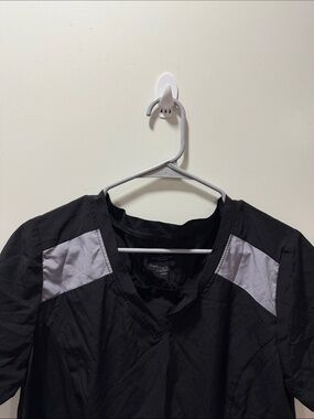 Black Crop Top with Gray Shoulder Panels - Unbranded